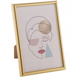 Porta 10x15cm Retrato De Plastico Dourado